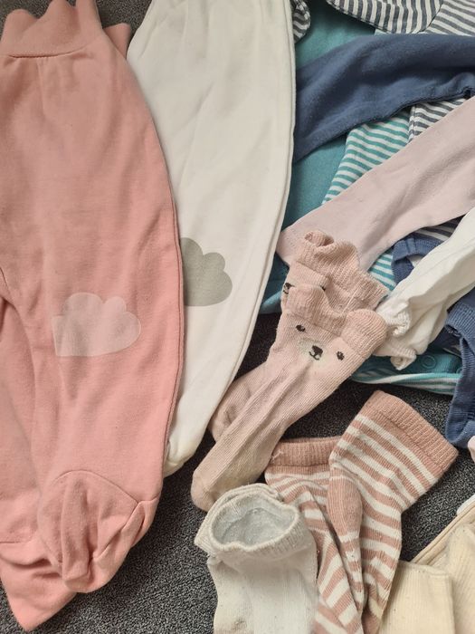 Zestaw cieplejszych ubranek na jesień zimę dla dziewczynki rozmiar 68