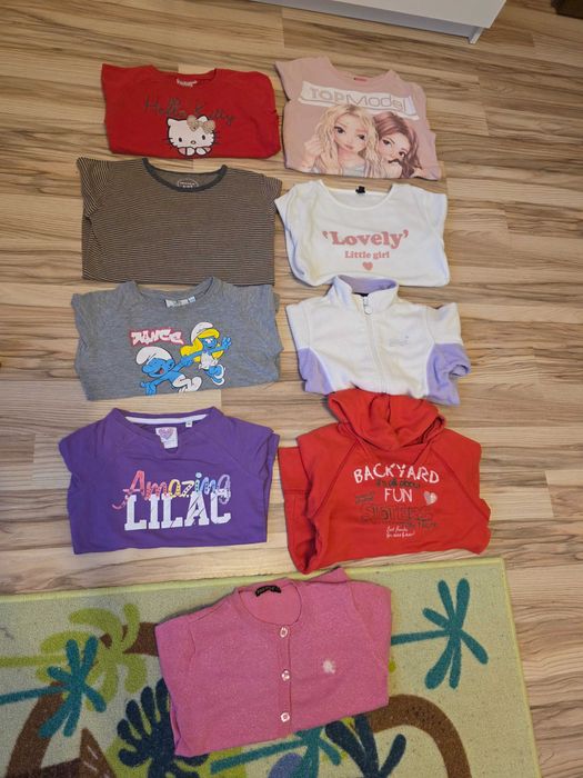 9 Szt Bluzka Bluza Sweter Hello Kitty 122-128cm Top Model H&M Smerfy