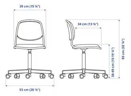 Cadeira de escritório para criança Ikea ÖRFJÄLL