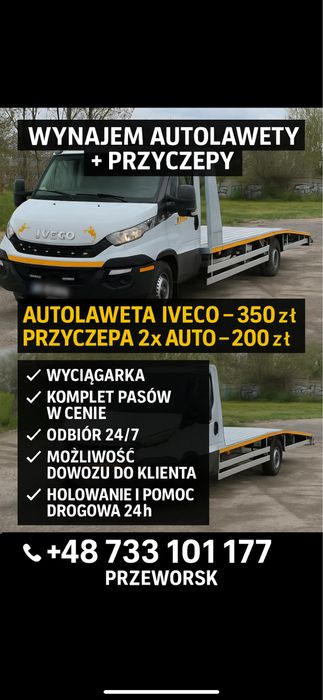 Wynajem lawety IVECO Daily - 400 doba!przeworsk,lancut,jaroslaw