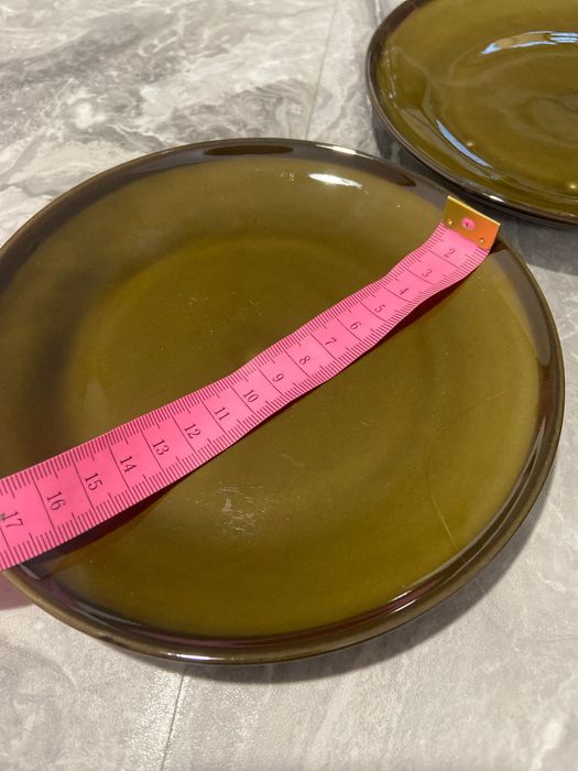 3 talerzyki deserowe zielone Porcelit Pruszków