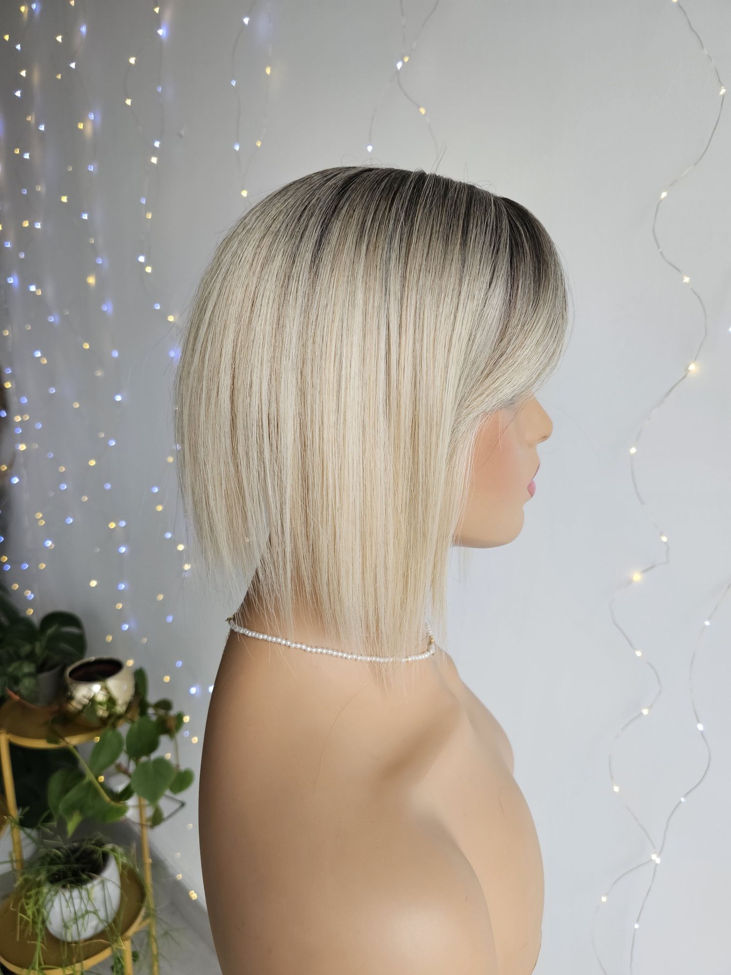 Tupet topper blond z odrostem i grzywką Beata 30 cm naturalna gęstość