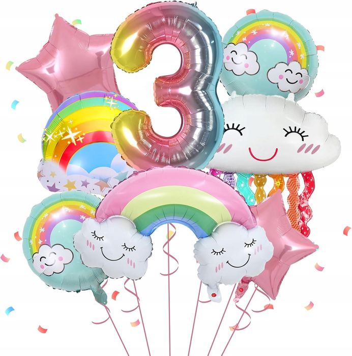 Balony Dekoracje Urodzinowe Na Przyjęcia 3 Urodziny Różne Wzory