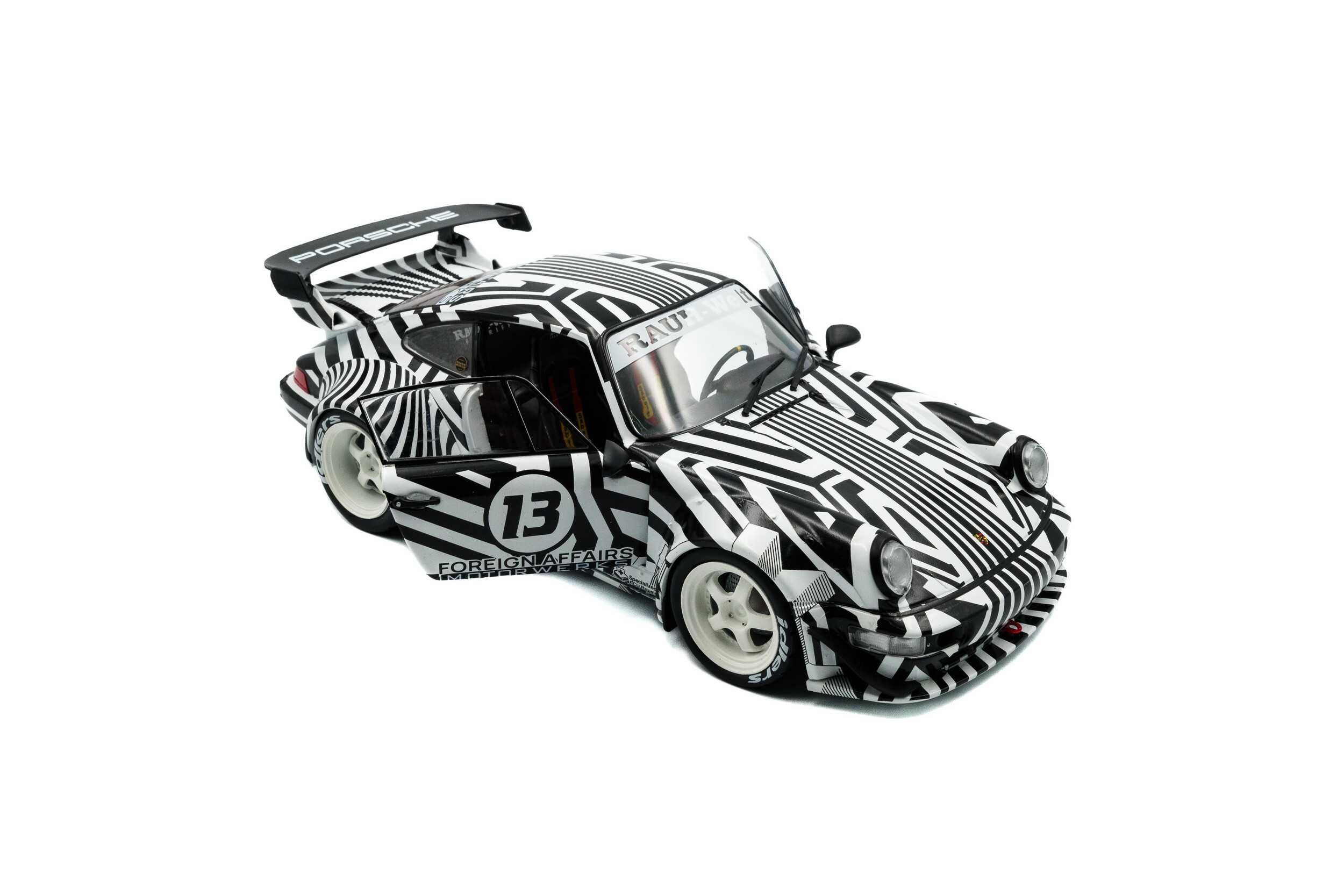 Porsche 911 (964) RWB Rauh-Welt The Zebra 2022 White/black Solido 1:18