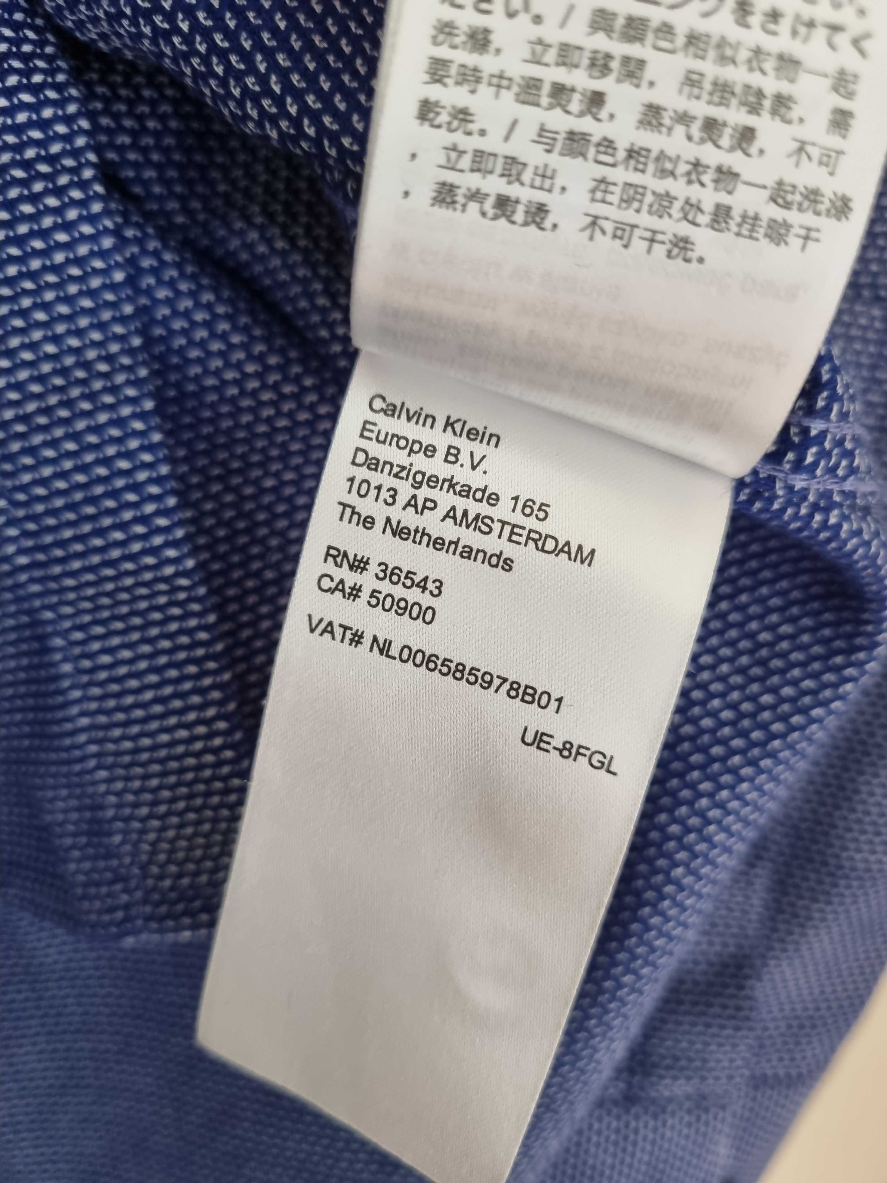 Niebieska bawełniana koszula z długim rękawem 41/16 Calvin Klein