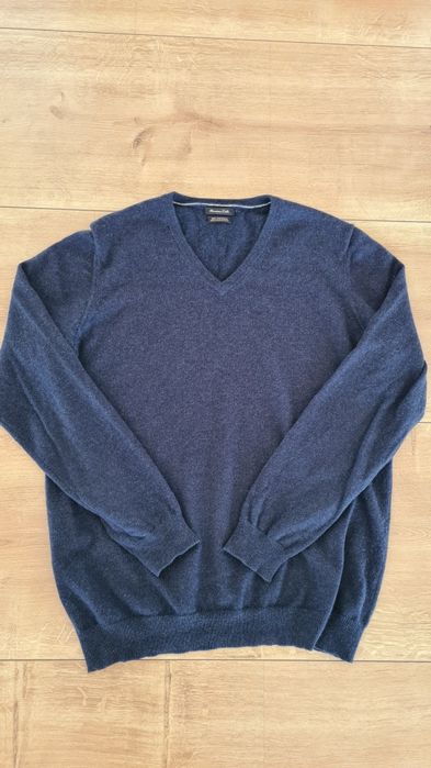 Sweter 100% Kaszmir Massimo Dutti. Ciemny granatowy. XL