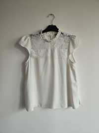 Biała elegancka bluzeczka z koronką Dorothy Perkins L/XL