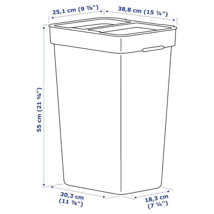 NOVO! 35L! Caixote com tampa hallbar resíduos IKEA