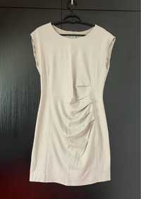 Kremowa sukienka midi bez rękawów, rozmiar M/38