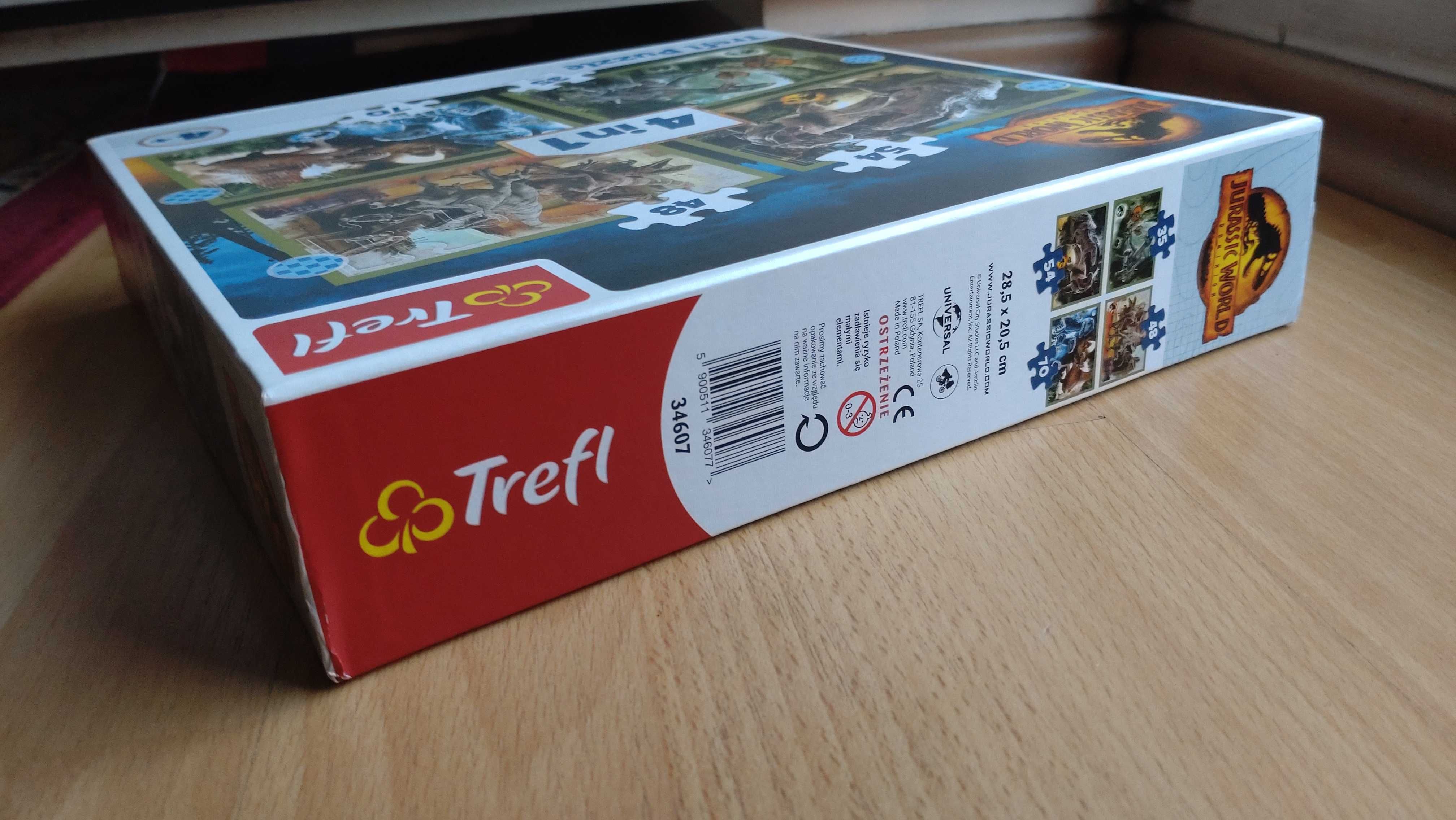 Puzzle Jurassic World Dominion Trefl 4 w 1: 35, 48, 54 i 70 elmentów
