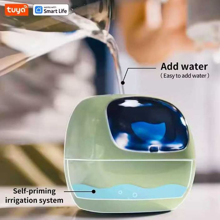 Умный интерактивный горшок для растений Tuya Ivy Smart Planter зеленый