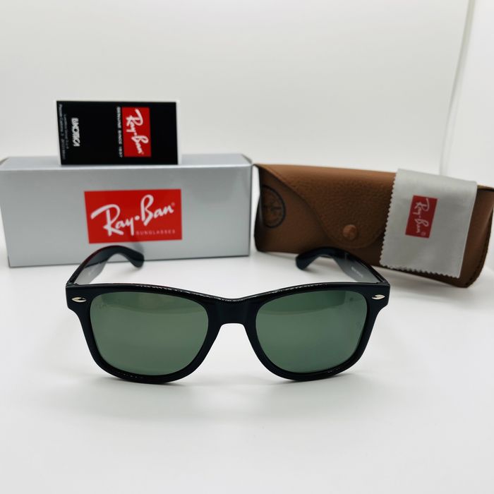 Поляризационные очки Ray Ban Wayfarer 2140P Glossy Black|Green