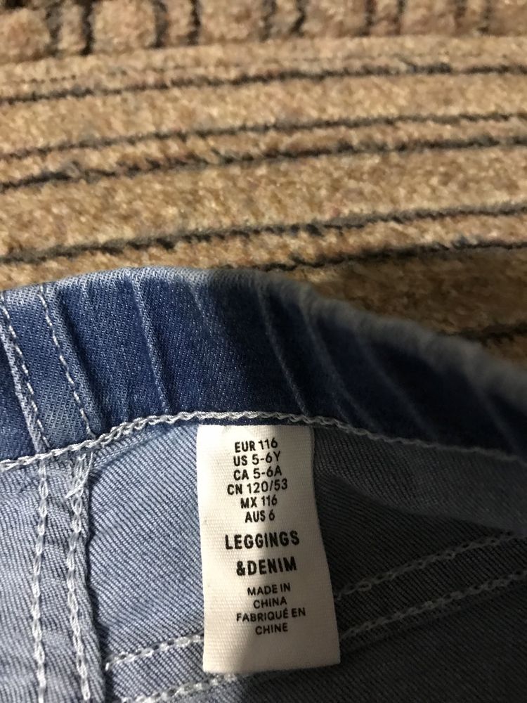 Джинсы джегинсы штаны H&M 5-6Y 116 см.