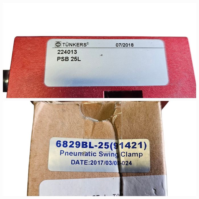 Zacisk obrotowy pneumatyczny PSB 25L 6829BL-25 TUNKERS oryg nowy