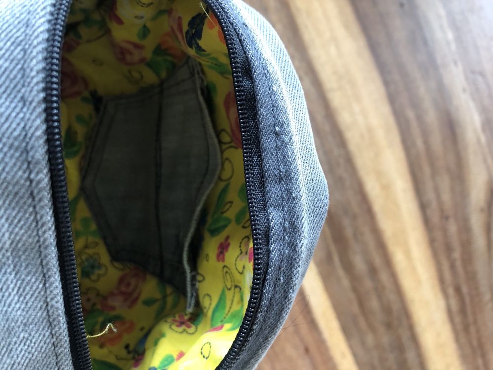 Dżinsowa jeansowa okrągła torebka handmade
