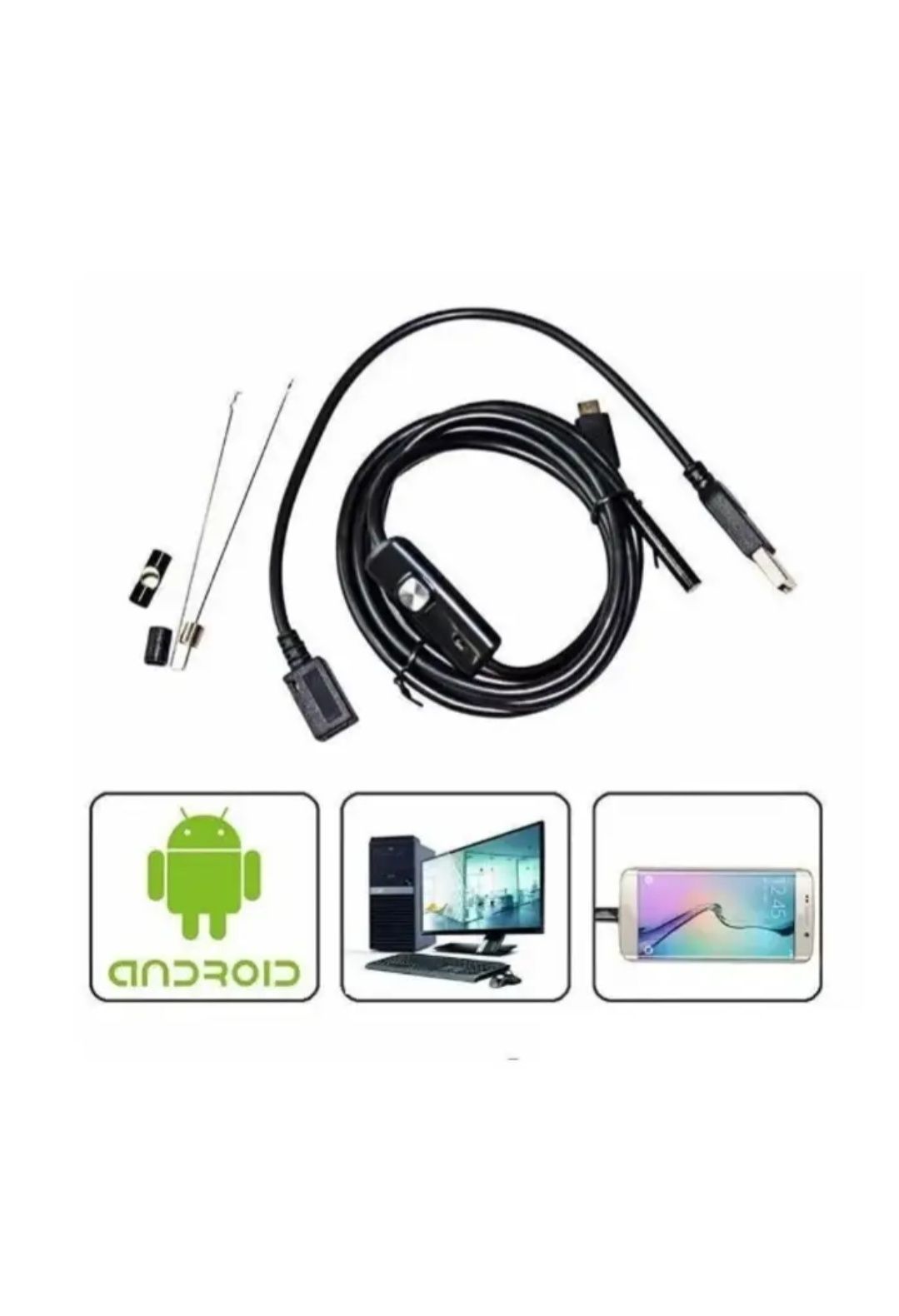 Эндоскоп Android and PC TYPE-C  гнучка USB-камера 2 м.