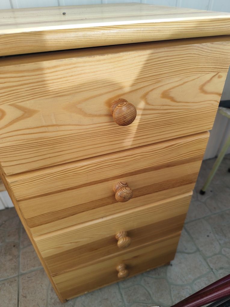 (TARCHOMIN) Porządne retro biurko drewniane - lite drewno - z szuflada
