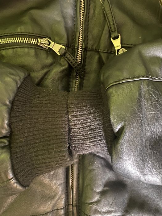 Кожана тепла зимова куртка чоловіча