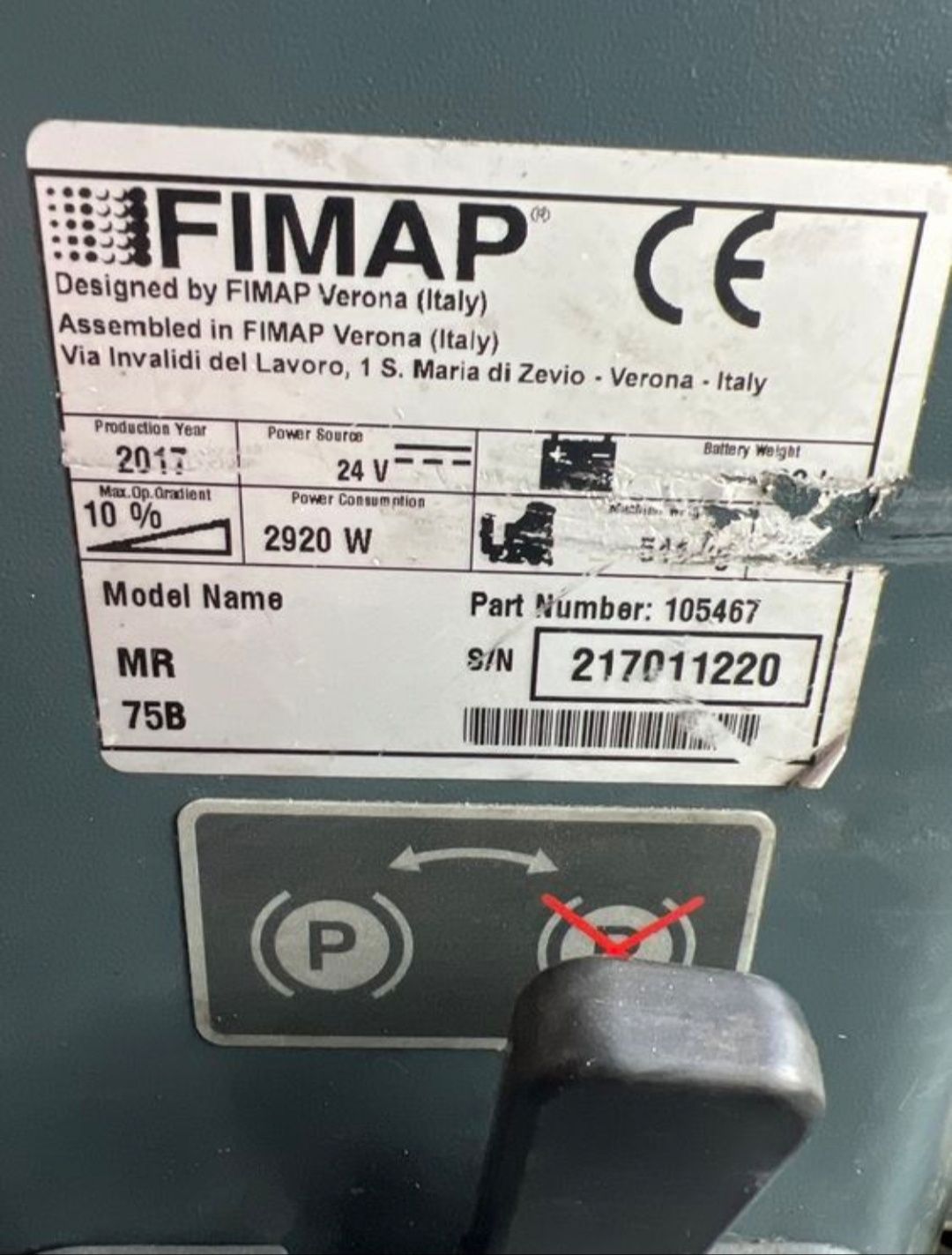 Szorowarka/maszyna czyszcząca Fimap MR 75B