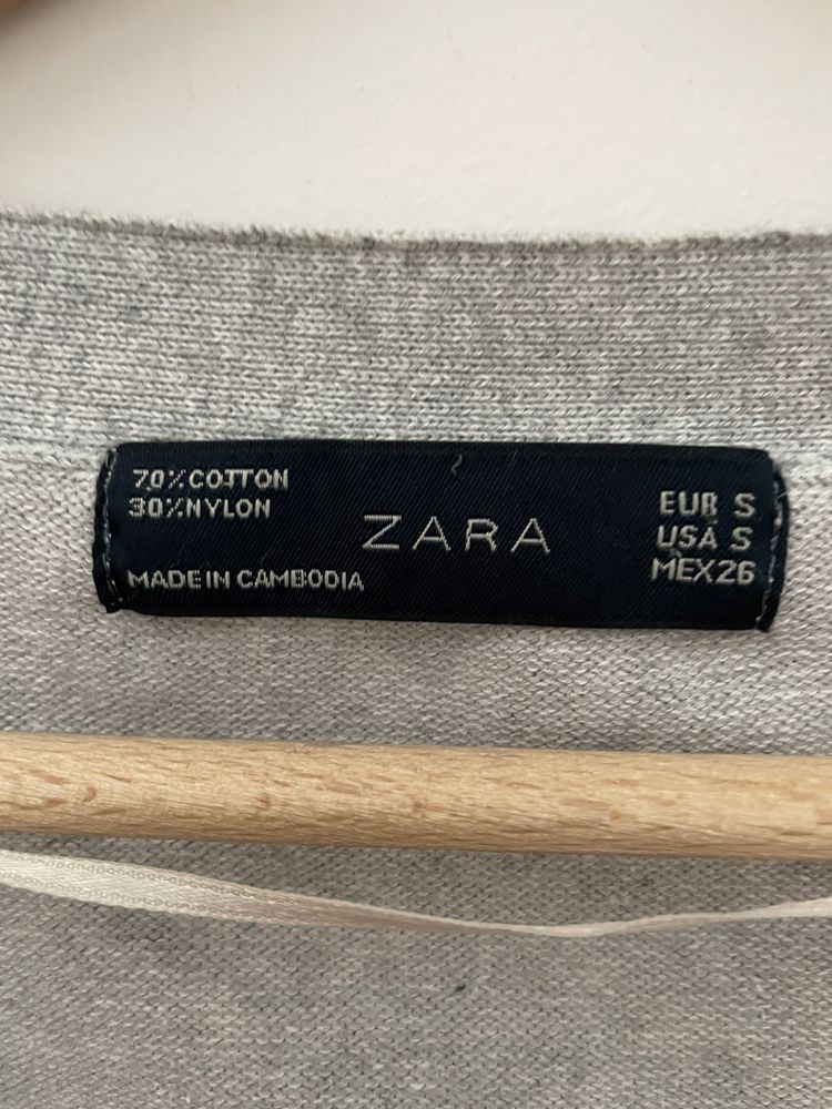 Szary bawleniany sweterek, Zara, 36/38