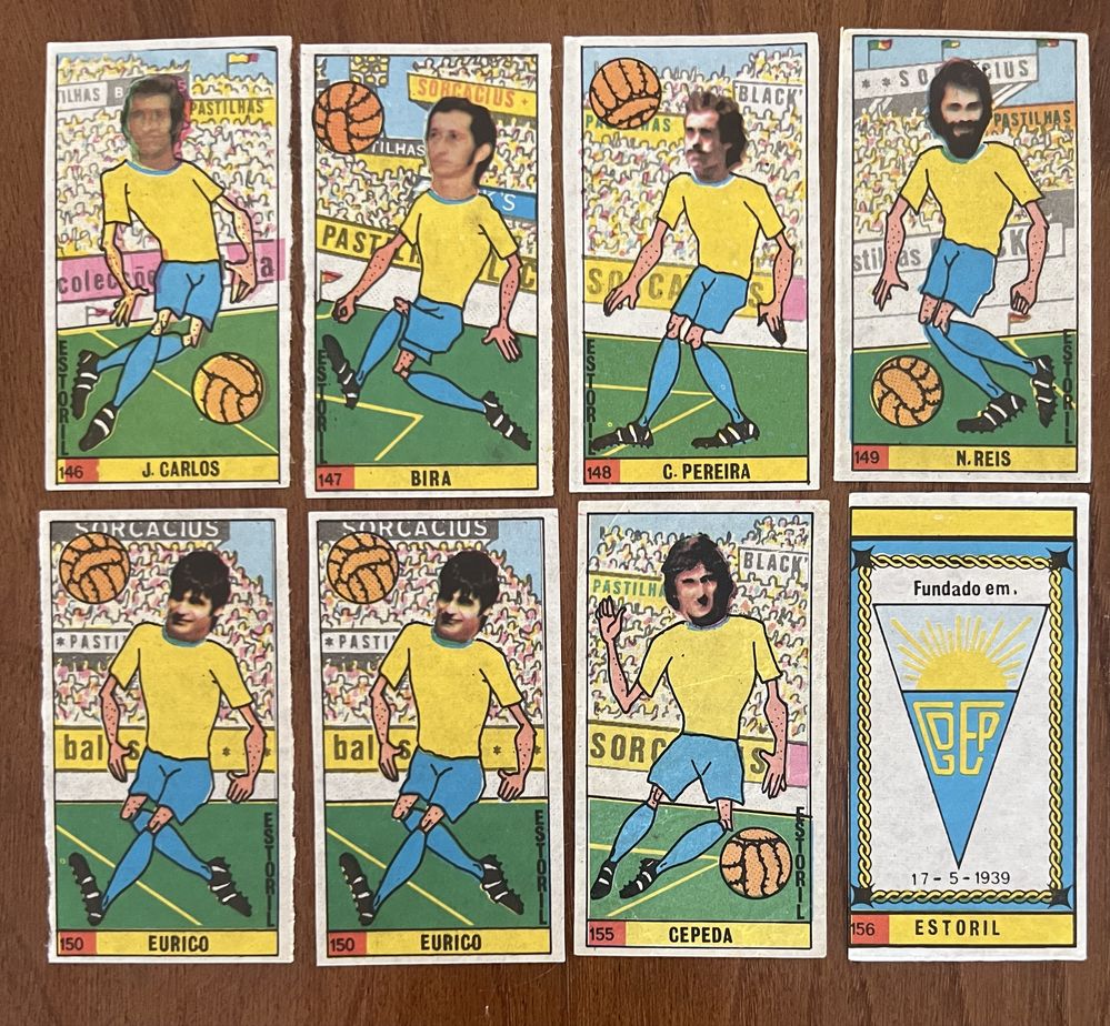 Cromos caramelo do Estoril e Belenenses dos anos 70