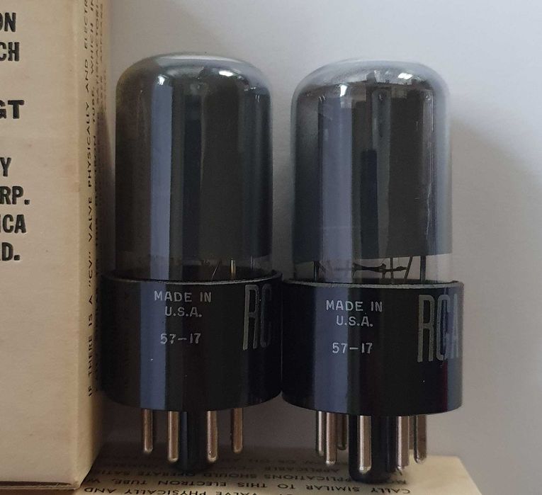 6SL7 GT RCA Smoked Glass NOS USA 1950's Para Lampy Elektronowe Tube