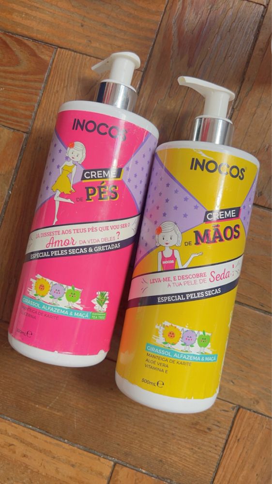 Creme de mãos e pés da Inocos novos