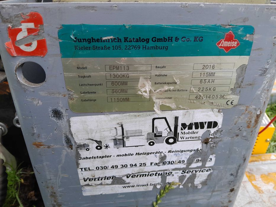 Wózek paletowy / paleciak elektryczny Jungheinrich EPM 113