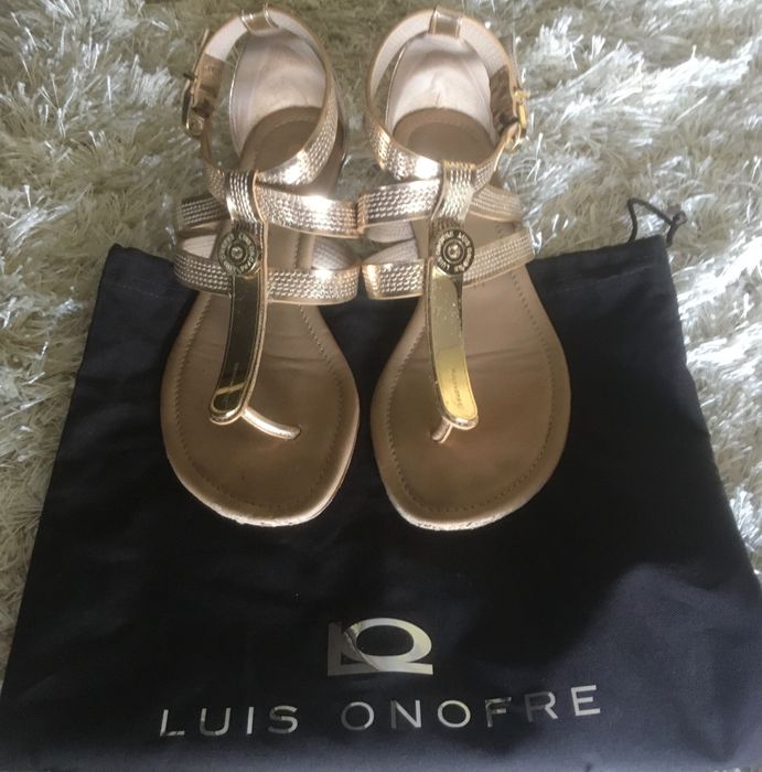 Sandálias douradas Luís Onofre (tam 37)