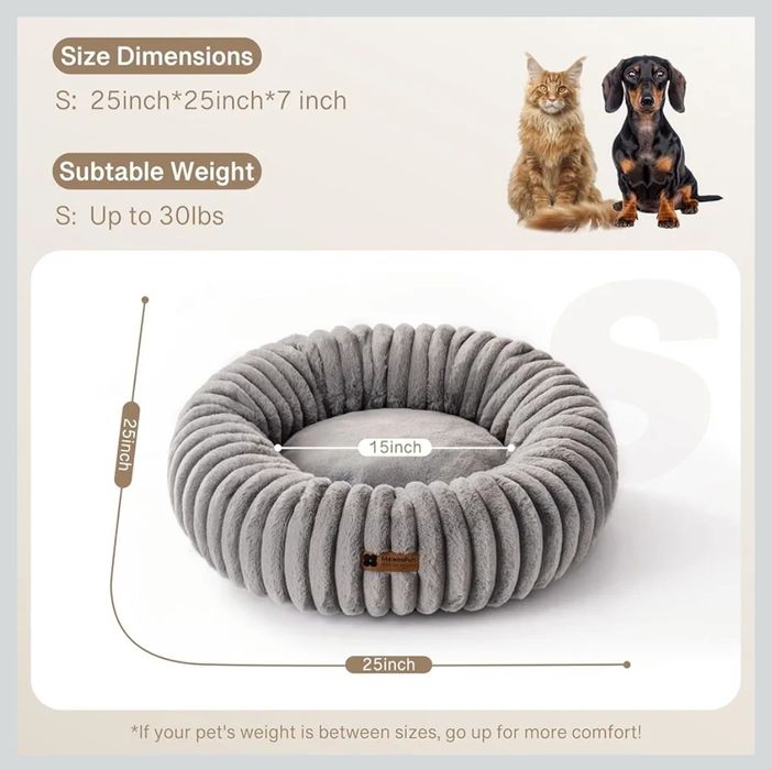 MEWOOFUN Legowisko w kształcie pączka dla małych psów