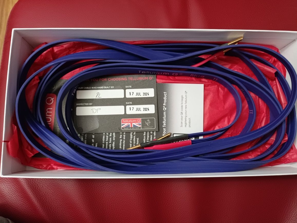 Kable głośnikowe Tellurium Q blue II, 2x 2,5 metra