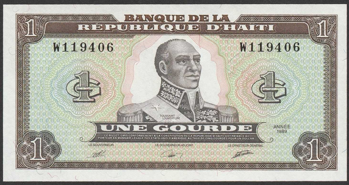 Haiti 1 gourde 1989 - stan bankowy UNC
