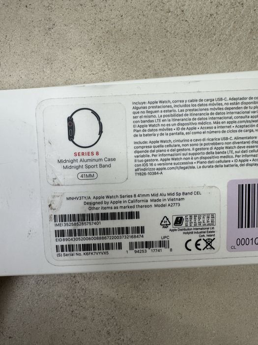 Apple watch series 8 cellular + gps 41mm