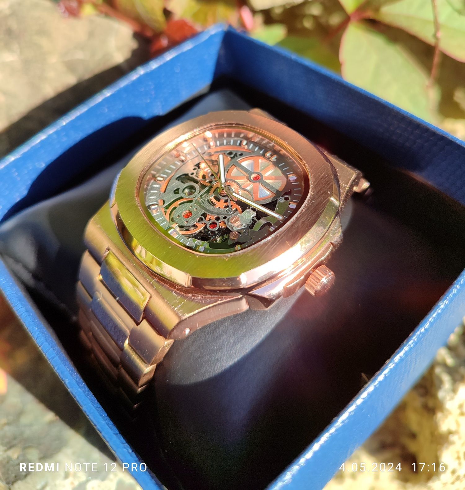 Zegarek automatyczny skeleton Nautilus homage