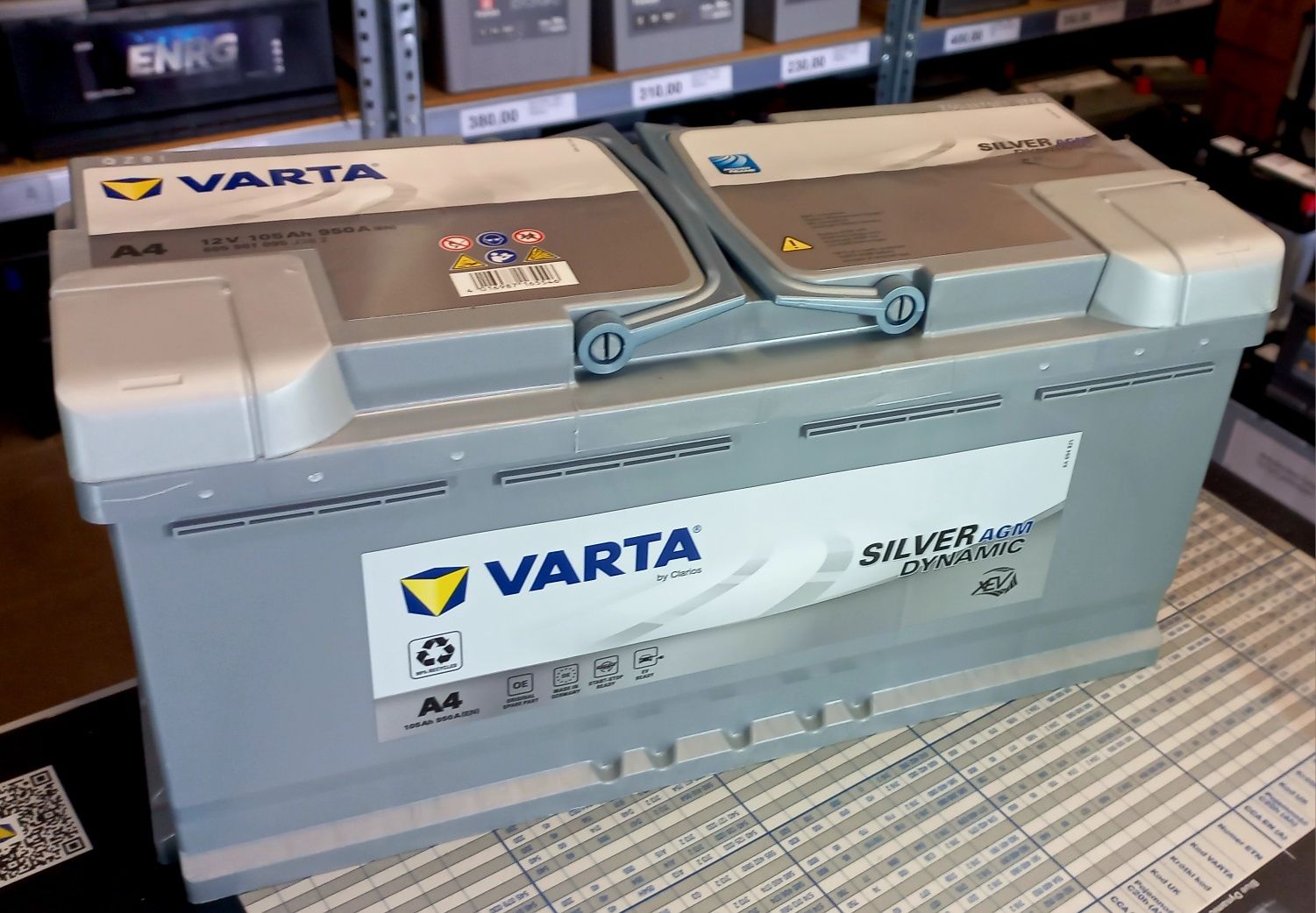 Akumulator Varta A4 H15 AGM 12V 105AH 950A nowy montaż