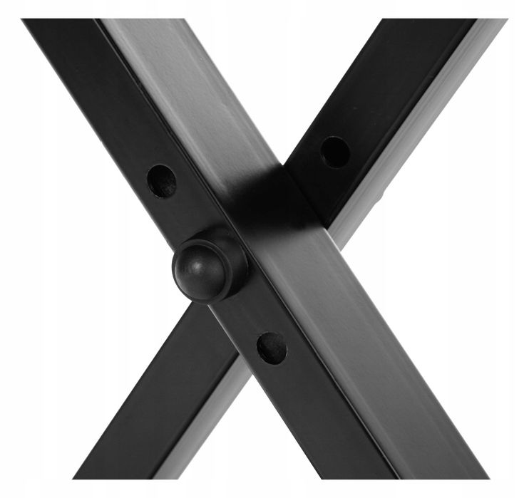 Czarny taboret perkusyjny / klawiszowy składany regulowany