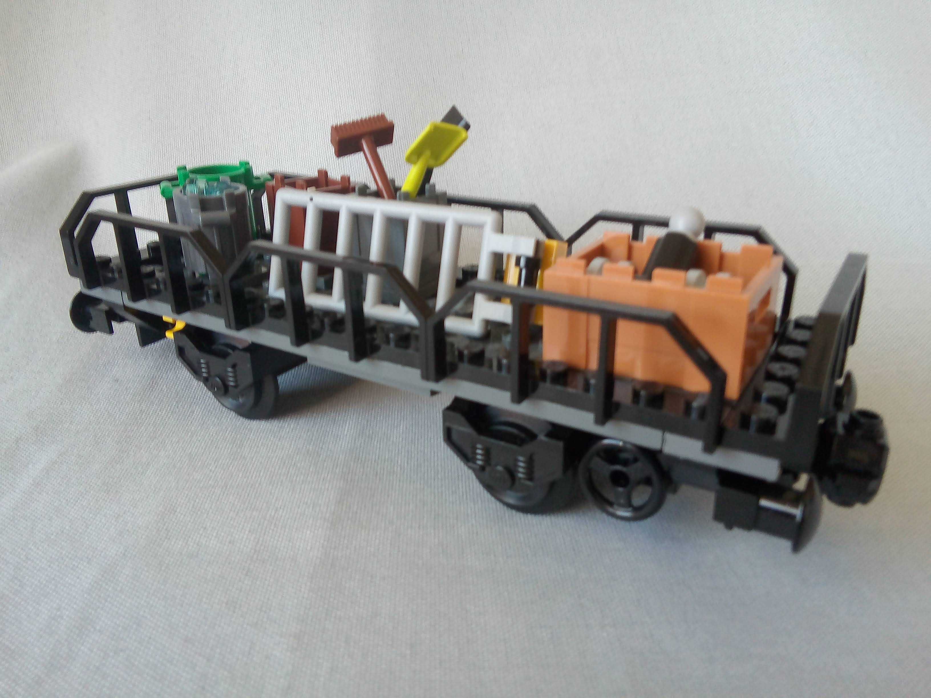 LEGO train - wagon uniwersalny otwarty z wyposażeniem GRATIS wysyłka