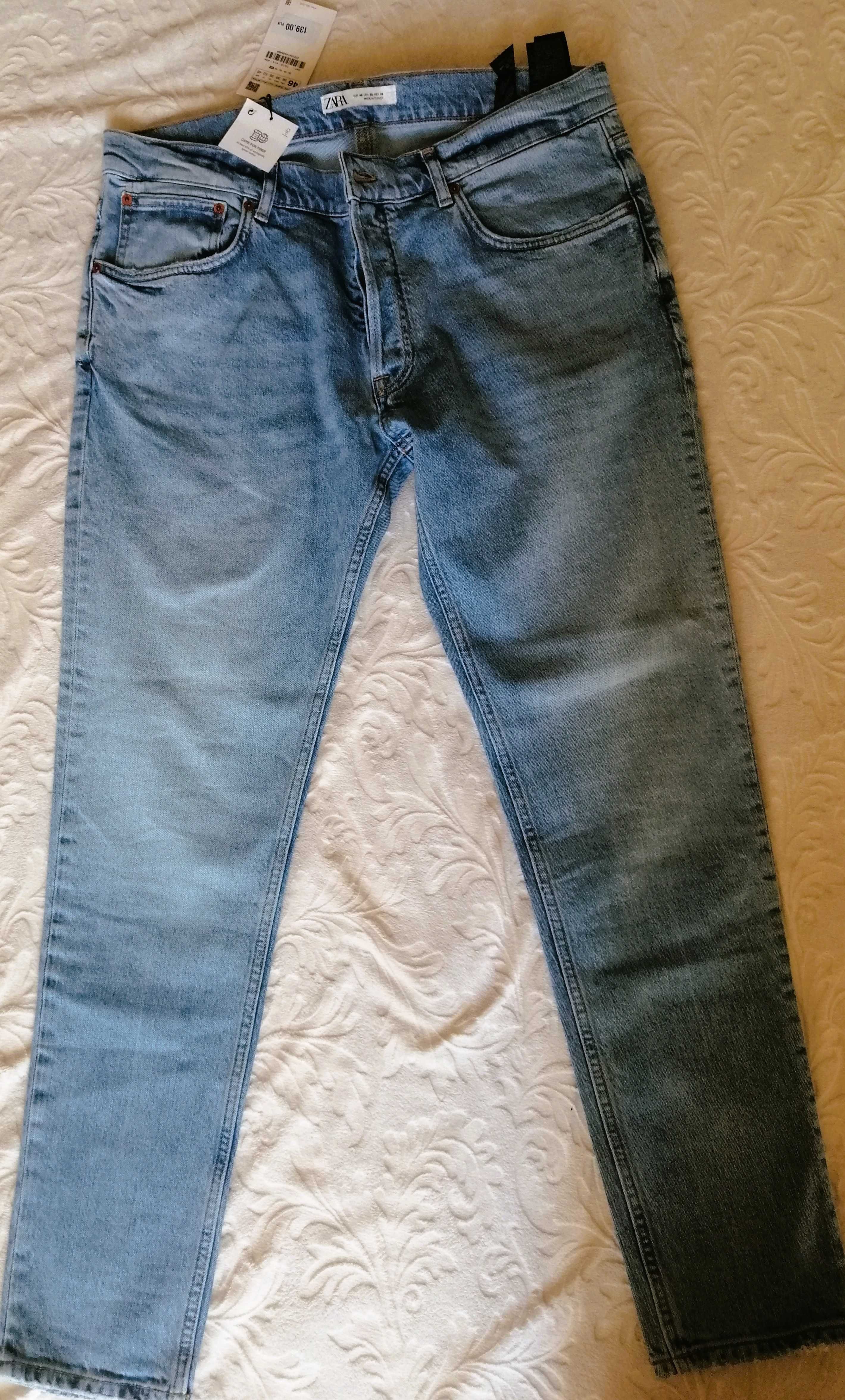 Zara 46 jeansy męskie skinny niebieskie