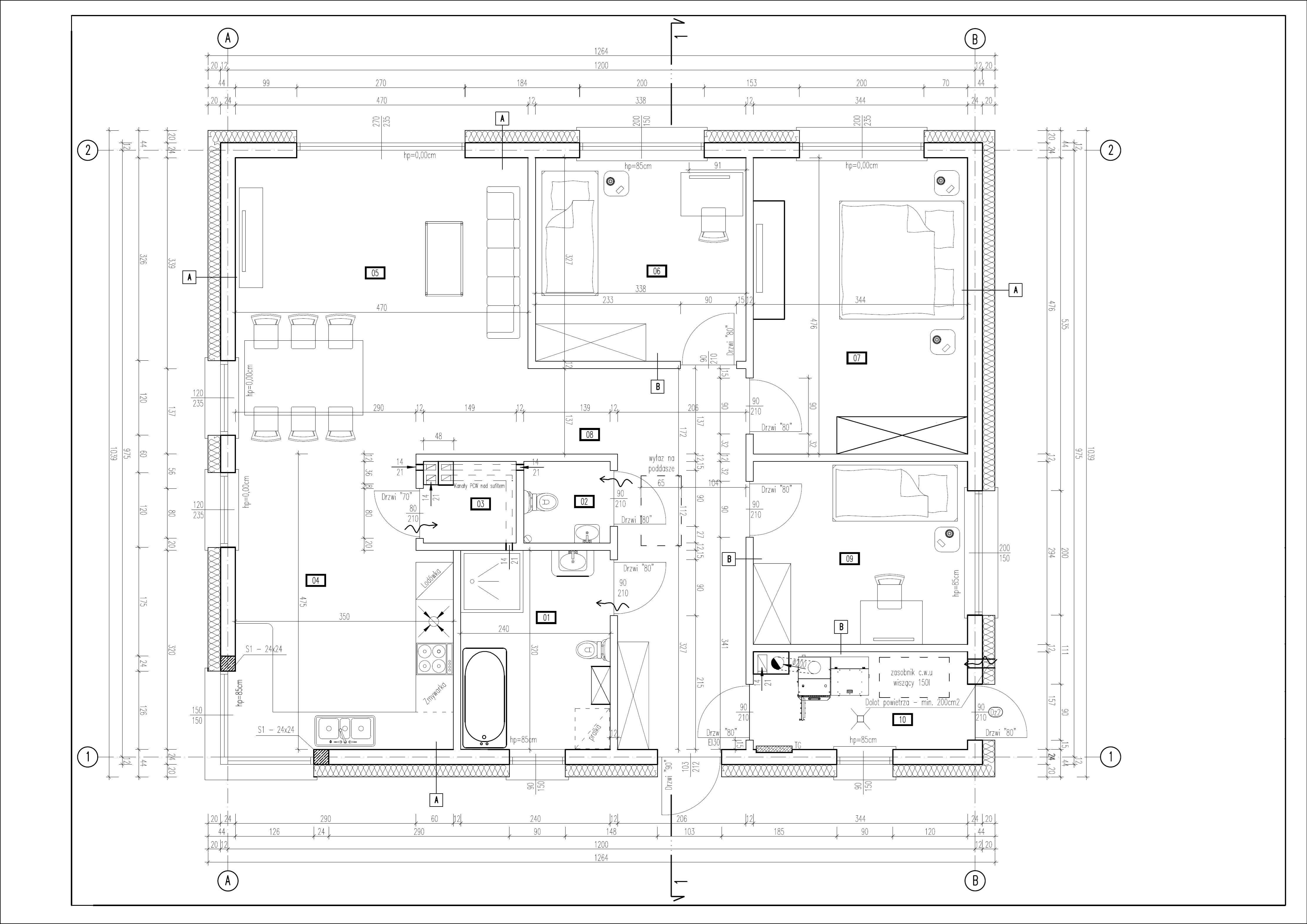 Nowy dom parterowy SSO 105m²  Woda, prąd , ogrodzenie, monitoring.