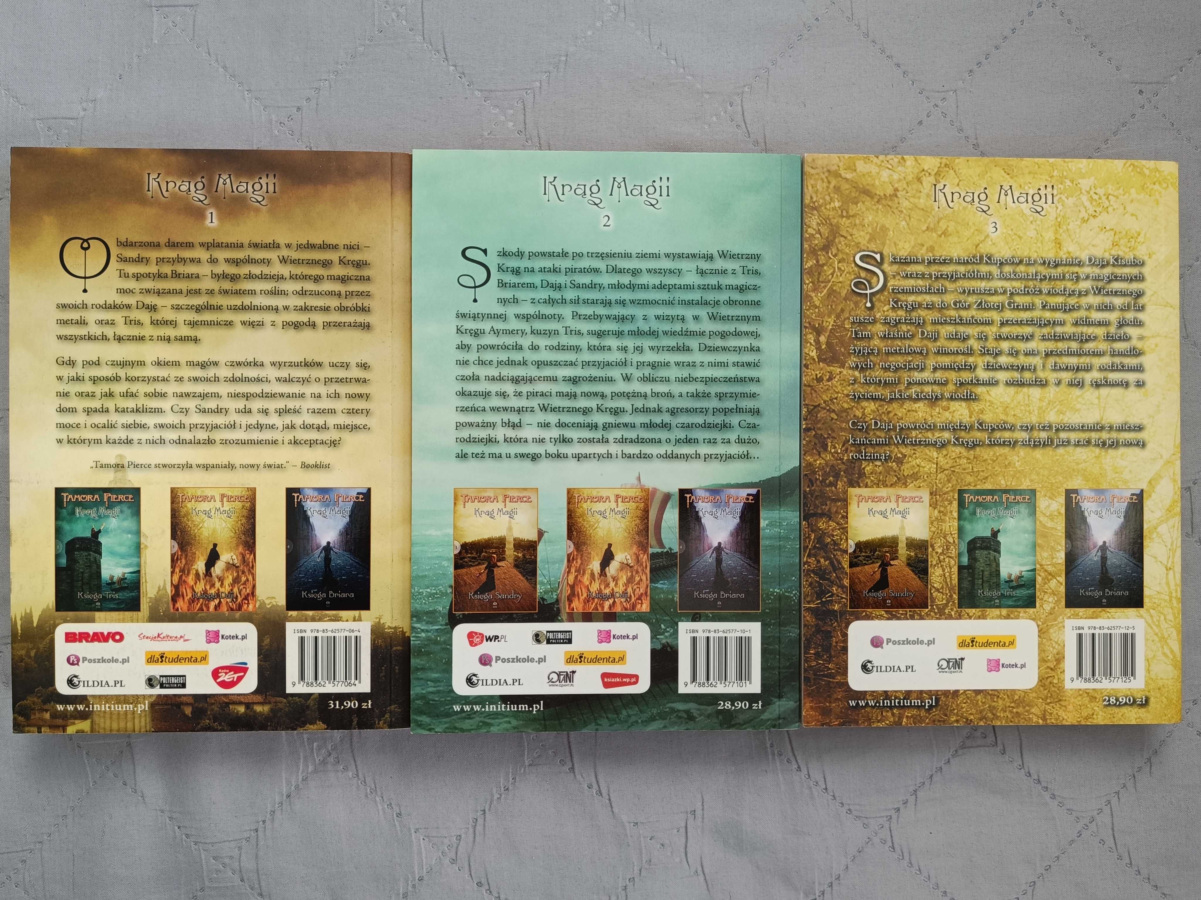 Tamora Pierce, Krąg Magii: 1. Księga Sandry, 2. Tris, 3. Daji