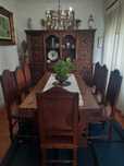 Conjunto Sala de Jantar Madeira de castanho Maciço!