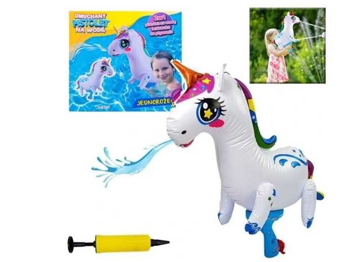 2w1 dmuchana Zabawka do pływania i pistolet na wodę JEDNOROŻEC