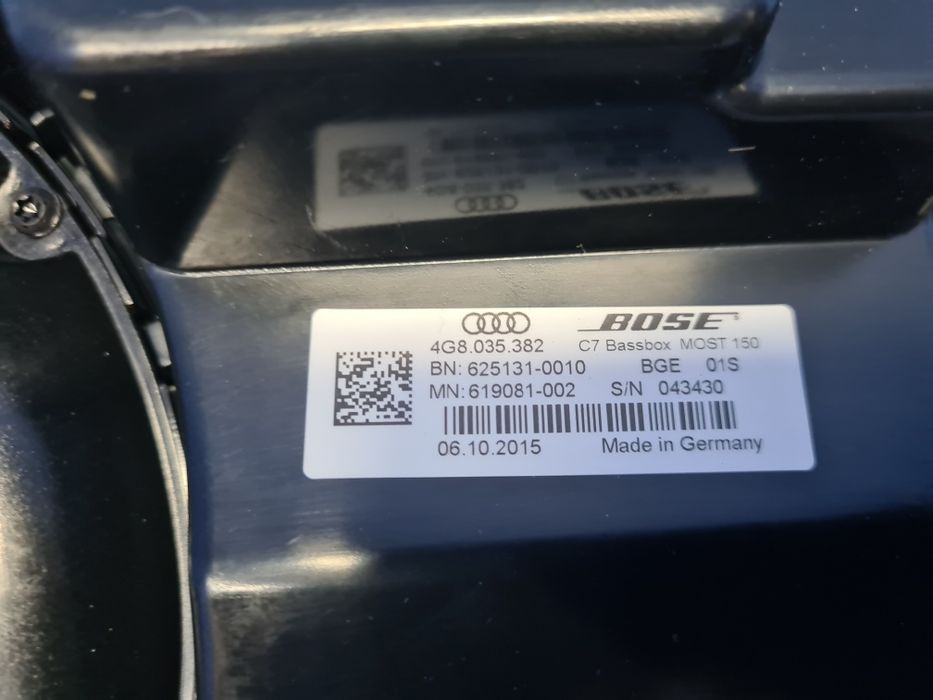 NAGŁOŚNIENIE BOSE głosniki komplet wzmacniacz AUDI A7 C7 4G8 oryginał