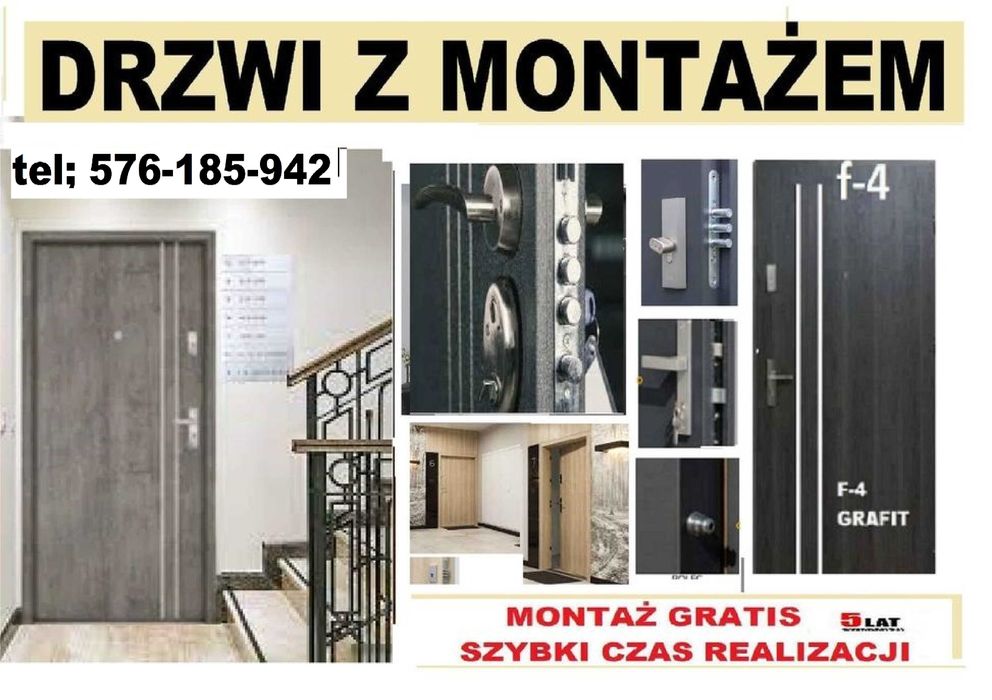 Drzwi  wejściowe do mieszkania ZEWNĘTRZNE z montażem-wewnątrzklatkowe