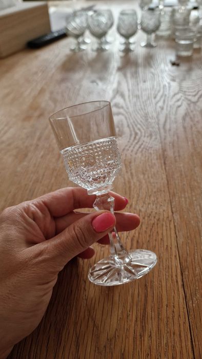 Komplet kryształowych kieliszków do wódki likierów whisky Kryształ PRL