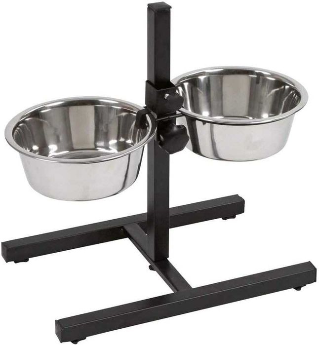 Zestaw dwóch misek dla psa na stojaku regulowanym 2x2,8L mała WADA