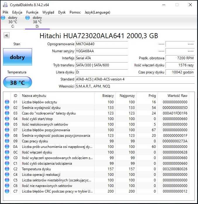 Dysk HDD Hitachi 2GB sata