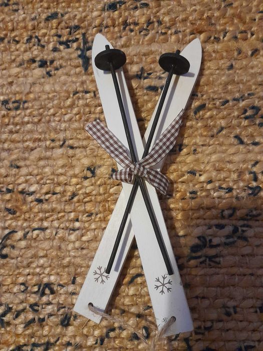 Narty drewniane  ozdoba swiateczna