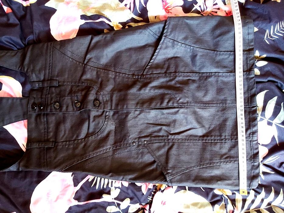 Spódniczka spódnica na szelkach woskowana czarna jeansowa r. 25 XS S