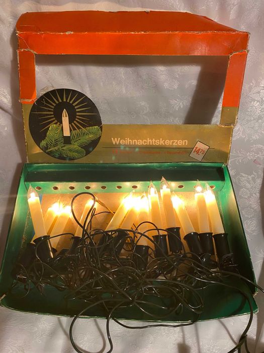 Stare Lampki choinkowe świecowe wewnętrzne 12pkt